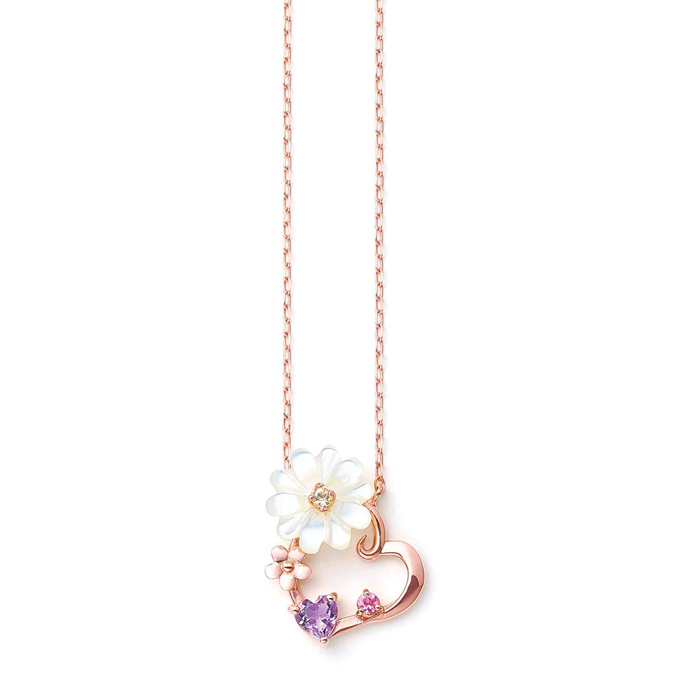 

BLOOM 10K Pink February Birth [Official] Women s Necklace, Gold, Flower, Daisy, 0452-6572-0019-0000