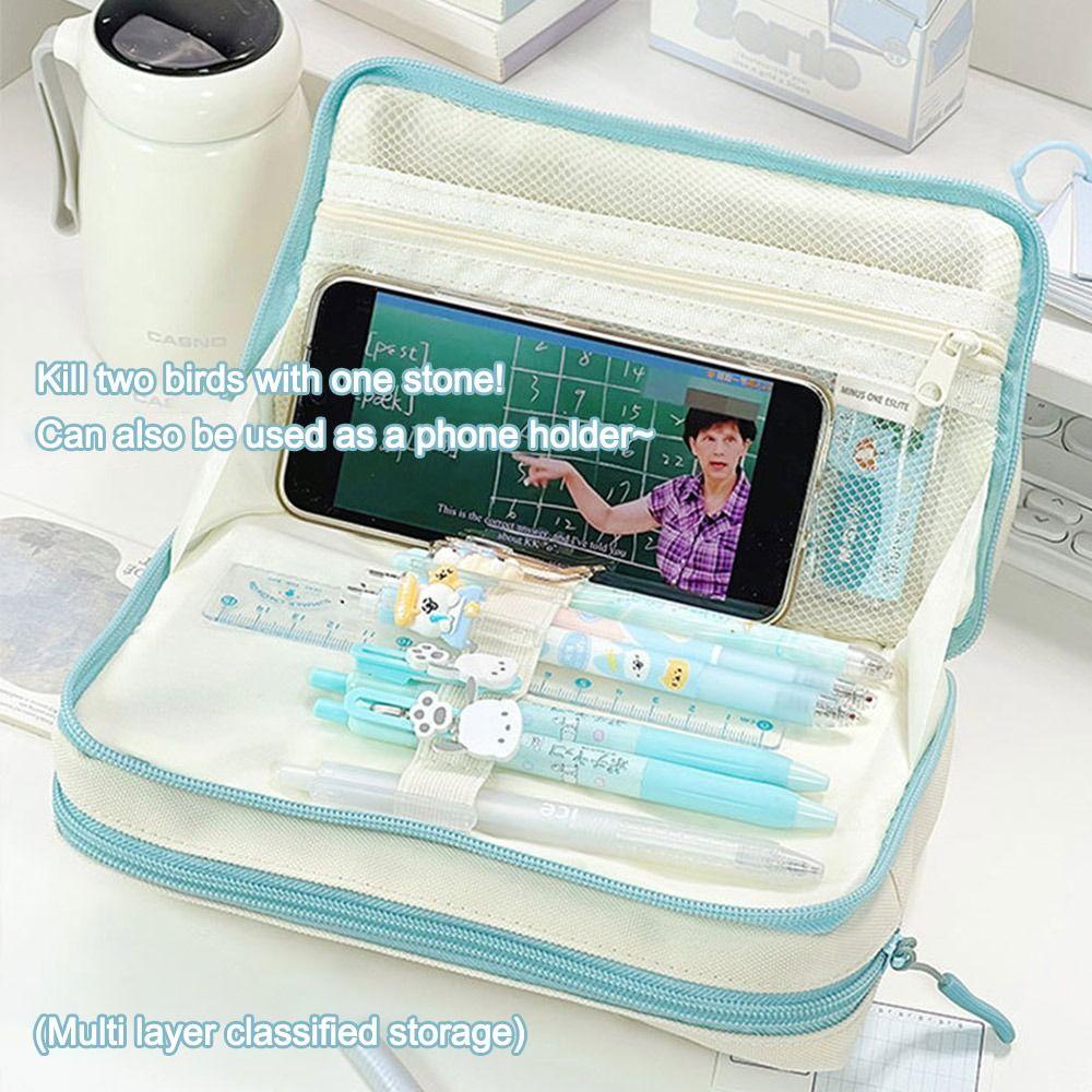 Large Capacity Pencil Bag 4-layer Pen Bags High-value Stationery Case  Back-to-school Gift