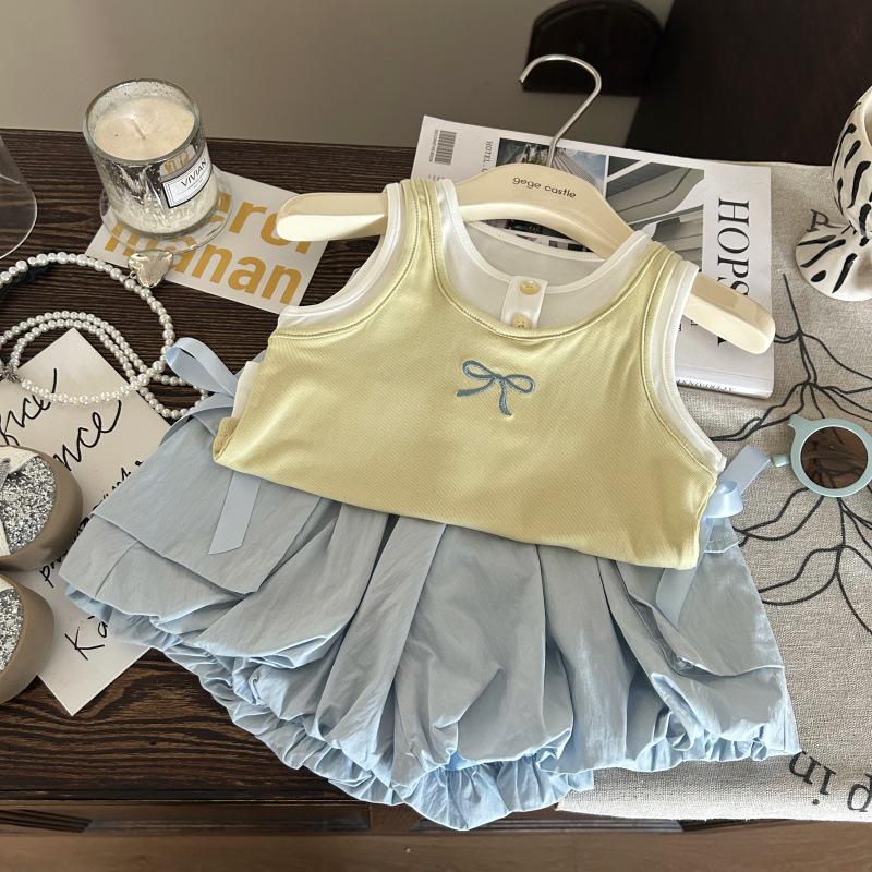 Koreanischer Stil 2025 Sommer Mädchen Camisole Top & Tulpenhose Set