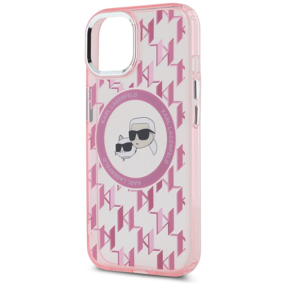 Karl Lagerfeld Klhmp15Mhmckmhp Iphone 15Plus 6.7 Różowy/Pink Iml Monogram Karl&Choupette Head Magsafe