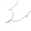 New 925 Sterling Silver Necklace Cross Shape Women Pendant Simple Personality Choker Religious Faith Accessories Fine Jewelry