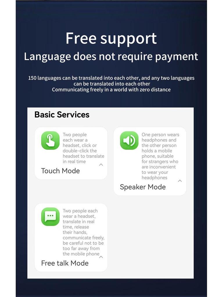 B66 Bluetooth Earphones with Real-time Two-way Translation