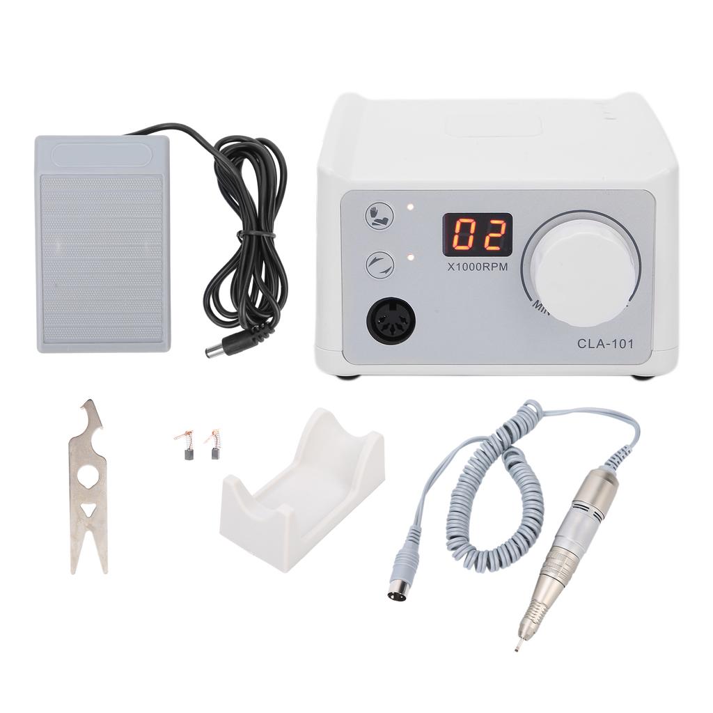 Professional Electric Nail Drill Machine Home Salon Nail Grinding Polisher with Foot PedalUS Plug