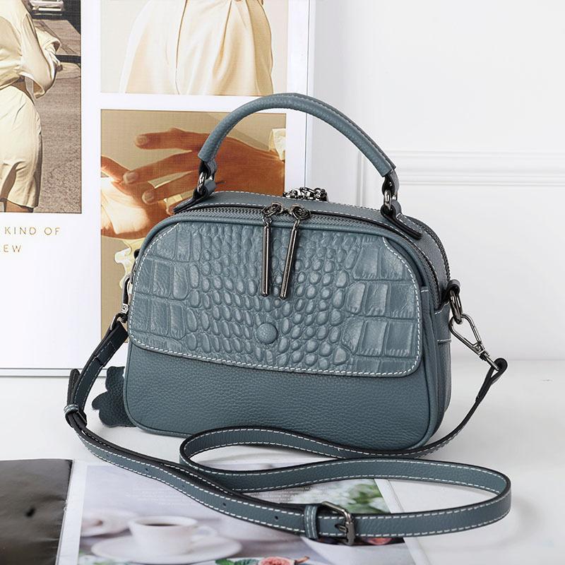 Genuine Leather Women's Bag 2025 New High-end Elegant Single Shoulder Bag Versatile Crocodile Pattern Commuter Handbag Crossbody Bag for Women