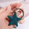 Artificial-Encrusted Couple Keychain Five-Pointed Star Bag Pendant Creative Car Keyring  Small Gift