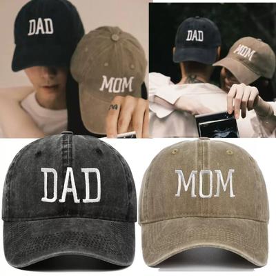 Hot Sale Washed Cotton DAD MOM Embroidered Baseball Cap Vintage Sports Casual Cap Sun Hat