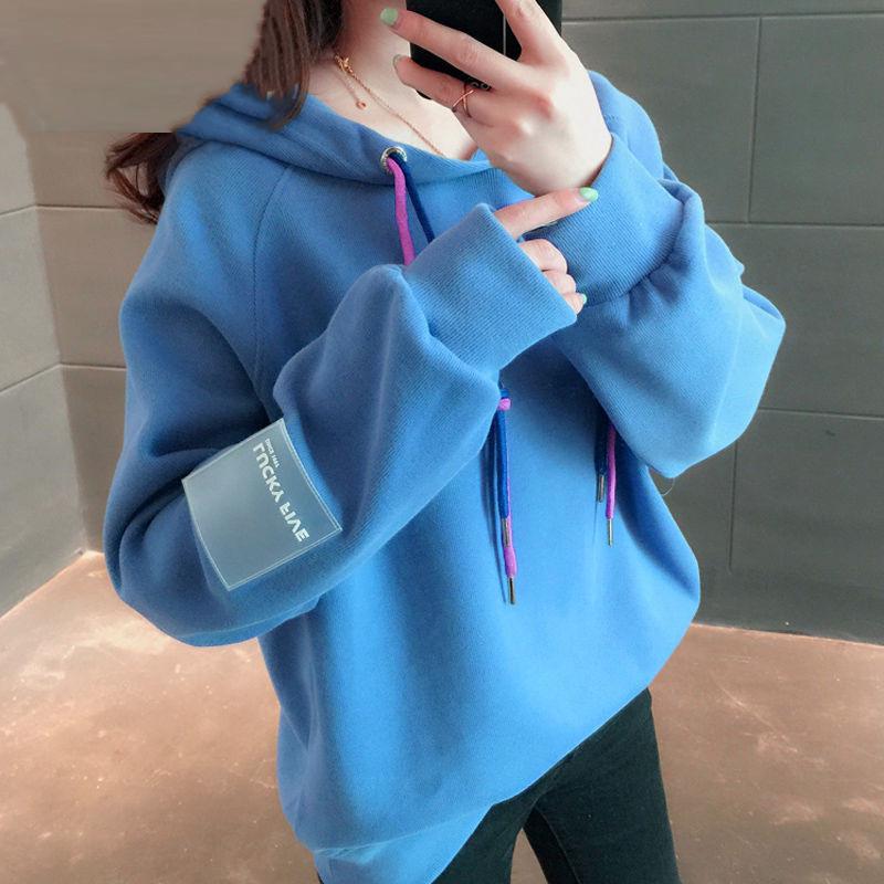 Korean Style 2026 Spring Autumn Loose Pullover Hoodie for Women - Trendy College Sweatshirt