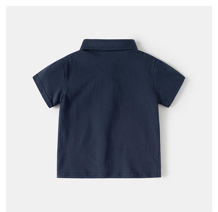2026 Summer Boys' Polo Shirt - Plain Color Short-Sleeve Children's Top