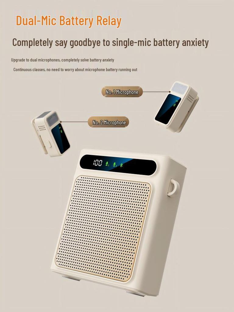 Wireless Dual-Microphone Portable Waist Speaker for Teachers