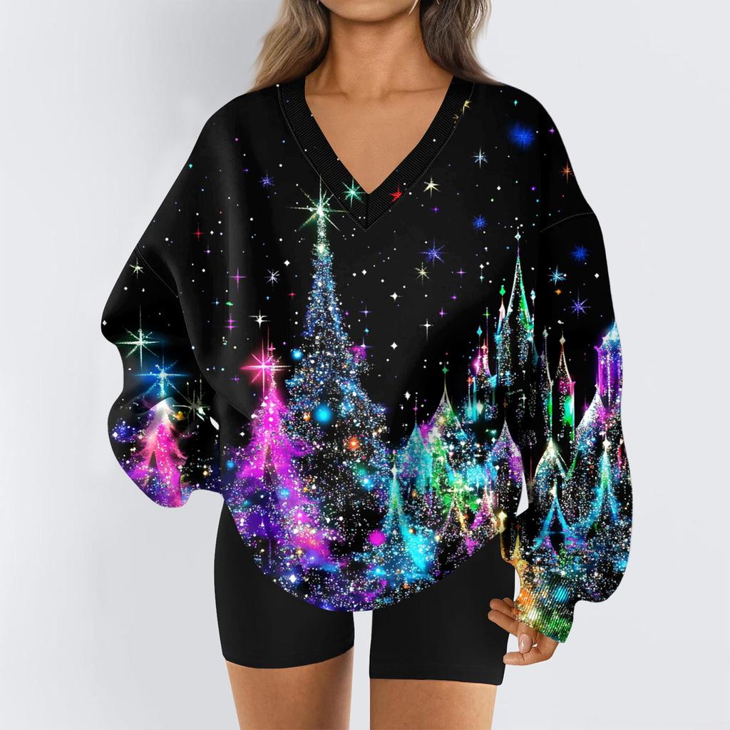 Dámská mikina sportovní flanelová mikina s dlouhým rukávem top ležérní mikina s výstřihem do V