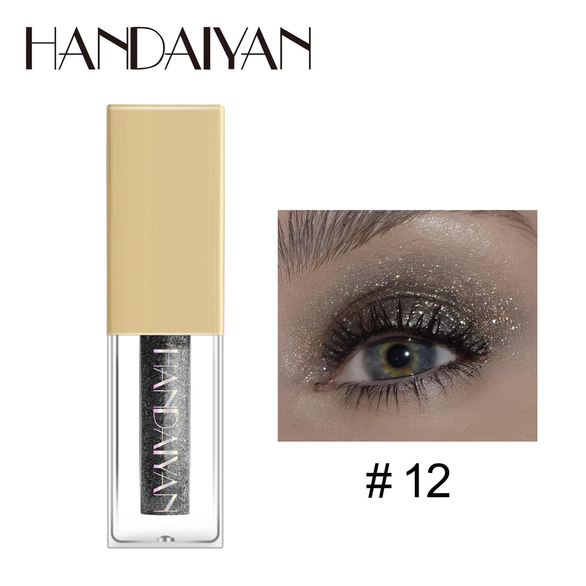 

HANDAIYAN Pearl Light Liquid Eye Shadow Liquid 12-цветная русалка Ji Ji Европейская и американская тонкая жидкость для теней для век 12