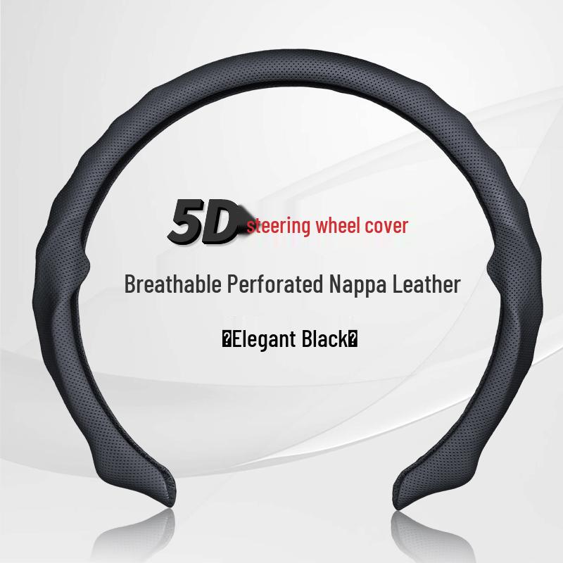 Universal 5D Suede & Nappa Leather Steering Wheel Cover - Anti-Slip, All-Season Protection
