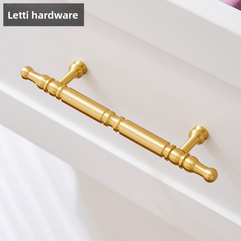 Modern Solid Brass Furniture Handle - Luxury Gold Cabinet Pulls for Home Decor