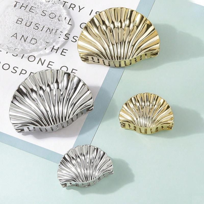 Ocean Theme Shell Design Hair Claw Clip Plastic Hair Styling Accessory For Women Girl Updos Buns Hair Decoration