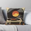 Vintage Vinyl Platenspeler Kussensloop Polyester Linnen Fluweel Creatieve Rits Decoratieve Kussensloop Huis Kussenhoes