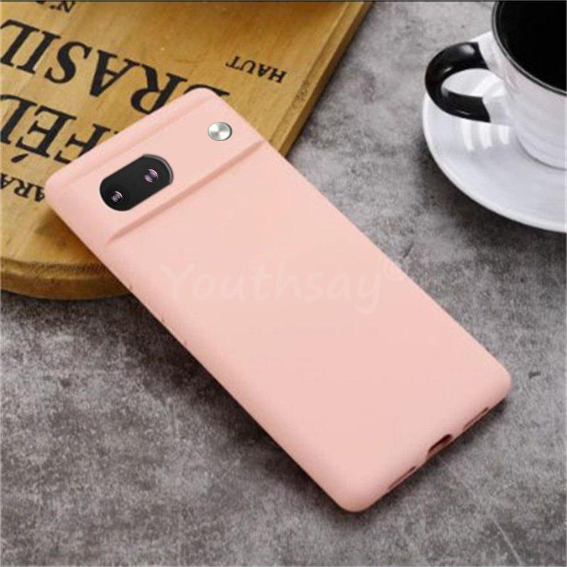 För Google Pixel 8A flytande silikonfodral Pixel 8A Cover Fundas Coque Soft TPU Skyddsfodral Google Pixel 8A 7A 6A 8 7 6 Pro