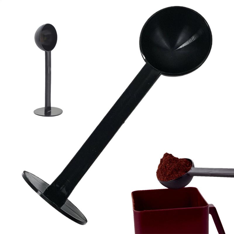 2 in 1 Kunststoff Kaffee Tamper Messlöffel Schaufel mit Ständer Espresso Kaffeebohne Teelöffel Kaffeegeschirr Küchenhelfer