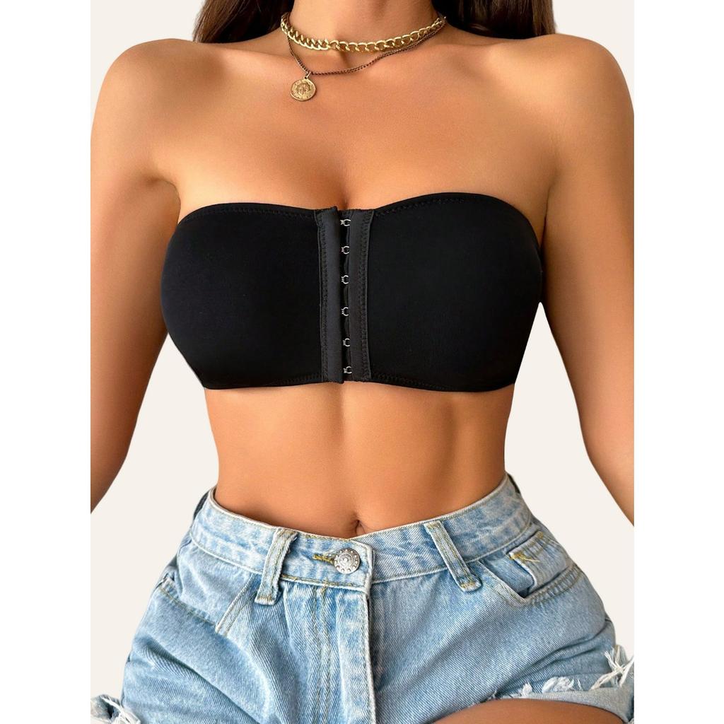 Seamless Strapless Sheath Bra with Removable Pads - Breathable, High Stretch Nylon Blend Women's |Great for Casual Wear and Yoga, Clashing Colors