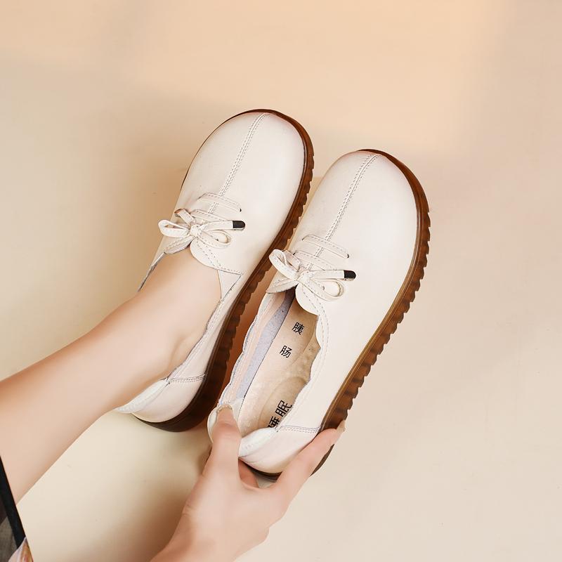 Damskie mokasyny skórzane buty płaskie do jazdy codzienne buty do chodzenia minimalistyczne letnie buty ciążowe dla dziewczyny plus size