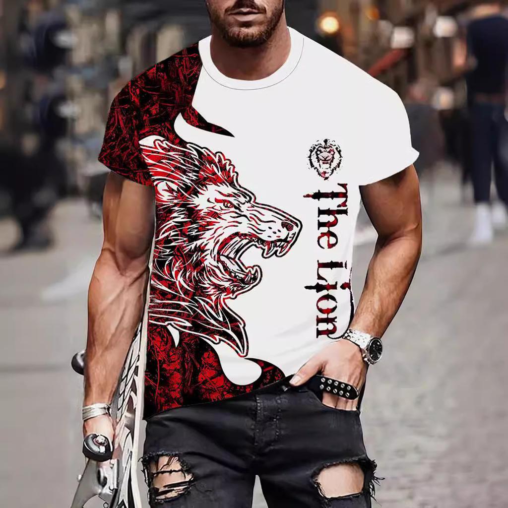 Letní Pánská Trička s 3D Potiskem Medvěda a Psa Pandy Módní Ležérní s O-výstřihem Krátký Rukáv Sportovní Oblečení Cool Streetwear Nadměrné Top