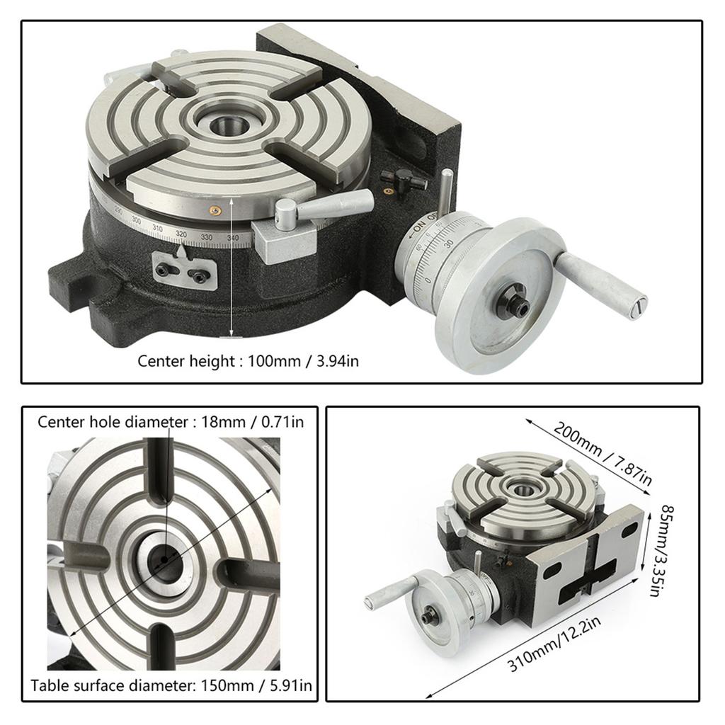 HV6 6 Inch Horizontal & Vertical Rotary Working Table Mill & Drill Machine