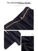 Women's Woolen High-Waisted Wide-Leg Pants - Versatile Spring/Autumn Style, Thickened with Elastic Back, Straight-Leg Trousers