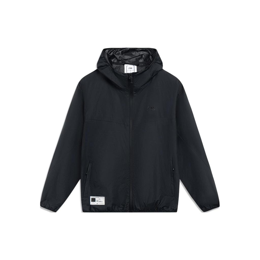 Li Ning China Color Series Solid Color Zip-Up Hooded Long Sleeve Jacket Men jackets Black AFDT163-5