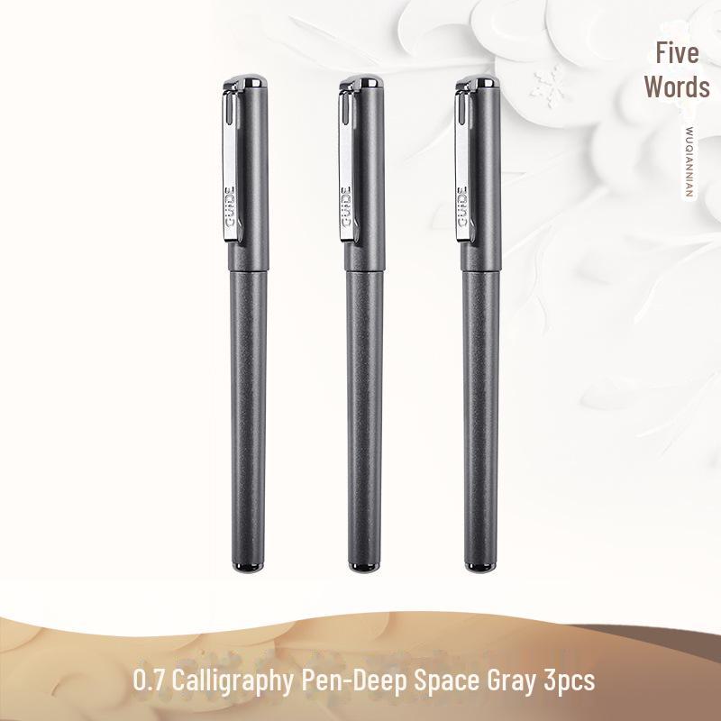 5000 Years W-386 Černá a červená 0,7mm Matné kaligrafické gelové pero - Podpisování, Hrot Bullet, Voděodolné, Uhlové.