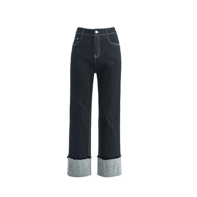 Anti-fading High-waist Nine-point Straight Jeans for Women, Slim Spring and Summer New Style Small Cigarette Pants
