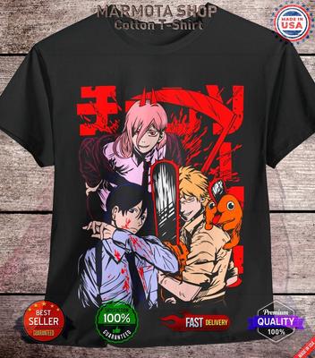 Maglietta Denji Motosega Uomo Anime T-shirt Waifu Ecchi Sexy Makima Demone
