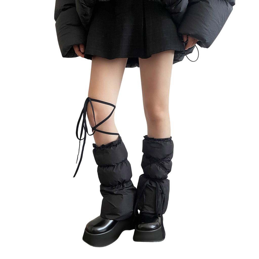 Puff Leg Warmers,Knee Highs Leg Warmers,Winter Warm Long Leg Socks Boot Cuffs Covers for Women Girls Cosplay Costume