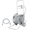 Hose Cart 45 m Hose Reel with 2 Spray Patterns, Tap Adapter Crank 2 Wheels 45 x 44 x 78 cm Gray