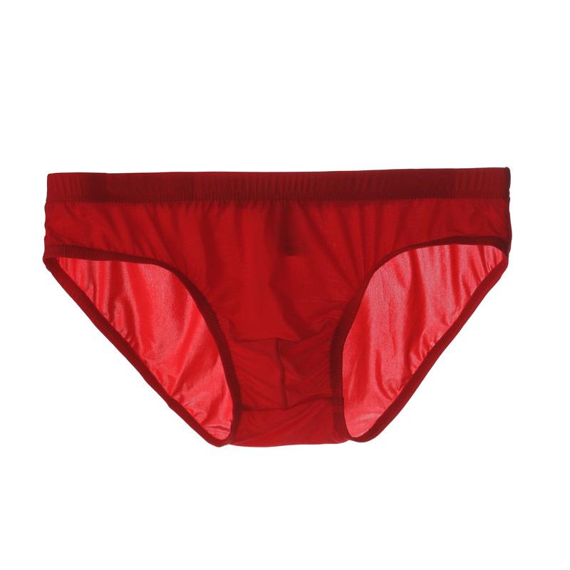 Men's Ice Silk Transparent Low-Waist Sexy Briefs - Breathable, Trendy, Summer Underwear
