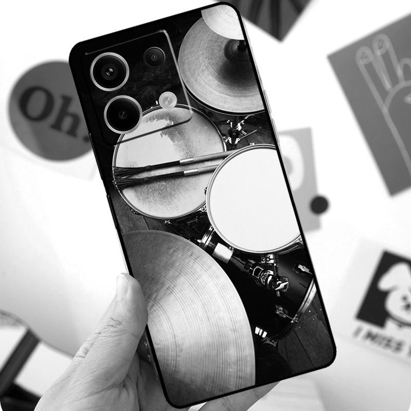 Musical Instrument Drum Funda For Xiaomi Redmi Note 11 10 12 13 14 Pro 11S 12S Case For Redmi 15 10C 13C 12C 14C 15C