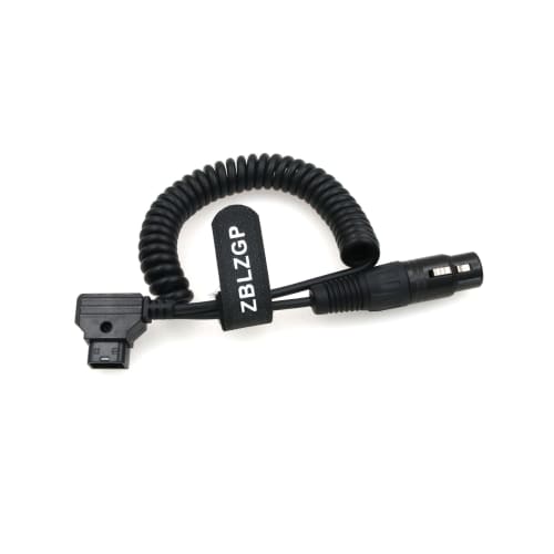 ZBLZGP D-Tap Male To XLR 4-Pin Female Power Cable (Straight, Coiled) for Blackmagic URSA Mini Pro 4.6K Camera LVM-170A, TVlogic Monitor ROLAND EDIROL