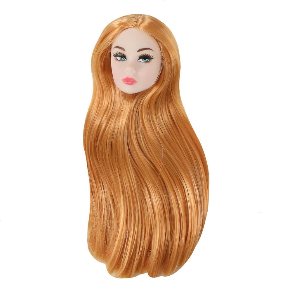 Curly Hair Supermodel Doll Head With Make-up 30cm Dolls Head 1/6 Doll Head  Dolls Accessories