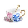 Nordic Pastoral Style British Ceramic Coffee Cup Saucer Set Ins Creative Black Tea Cup Gold Hand Afternoon Tea Cup Saucer