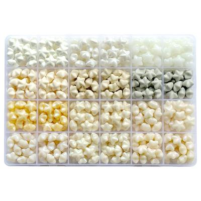 LILA Sealing Stamp Wax Sealing Mixed Colors White Wax, 24-Color Case, Beads, Wax, (G-S. Star-Shaped Mix)