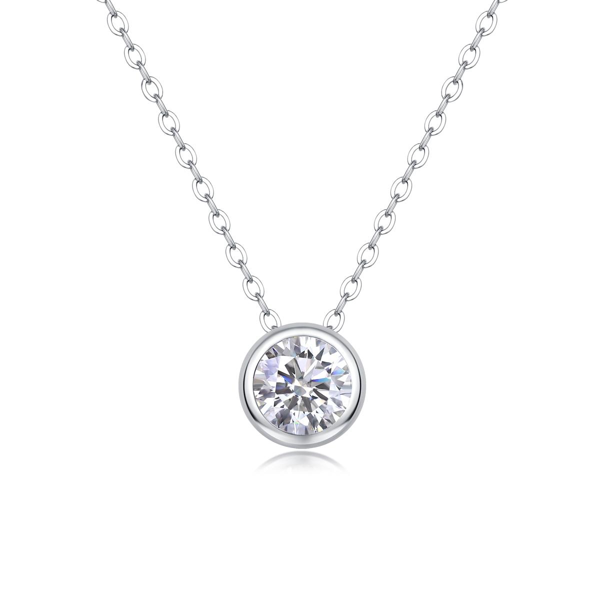 Moissanite 1ct Pendant Necklace Fashion Jewelry Necklace Gift Daily Wear Silver Necklace Moissanite S925 Necklace 18inches серебряный