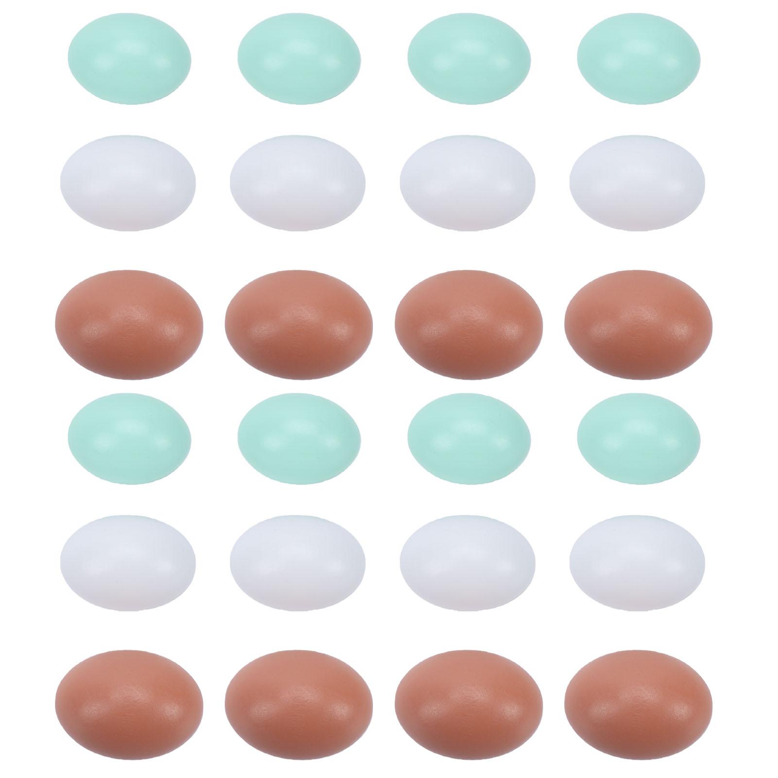 

Wooden Easter Eggs 3 Colors Fake Chicken Eggs for Painting Craft Art Projects Decorations