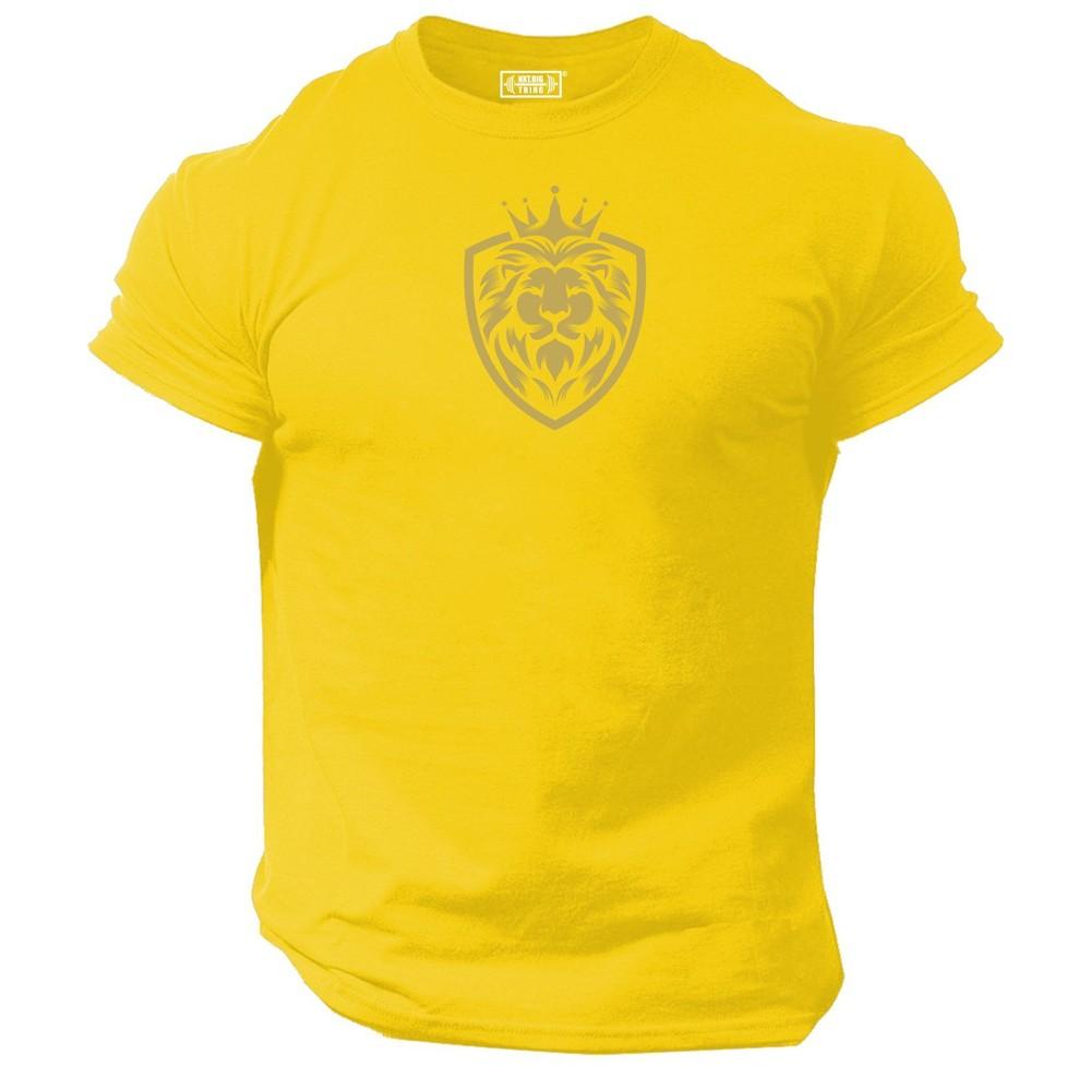 King Lion T Shirt Gym Clothing Bodybuilding Training Workout Boxing Gymwear Top M