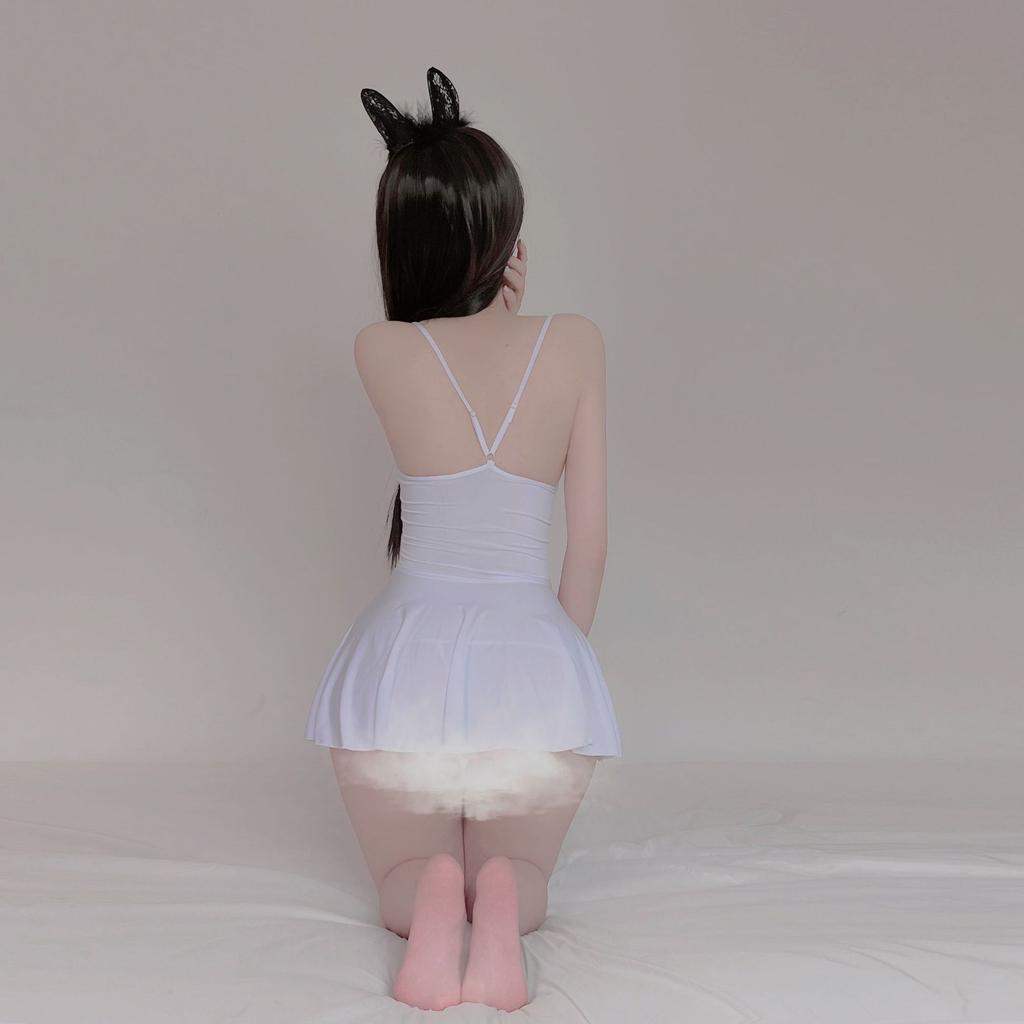 Ice silk fun tight body temptation dress pleated home comfort mood underwear dress short skirt