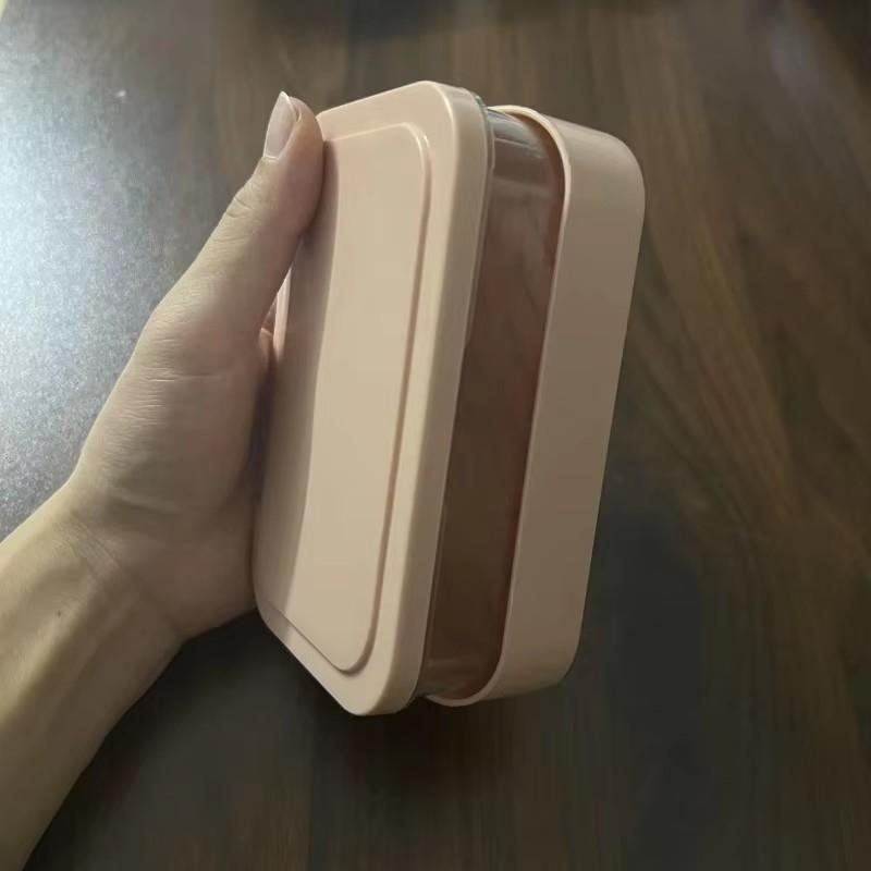 

Household double-layer drain creative soap box without punching bathroom travel soap simple soap storage box розовый