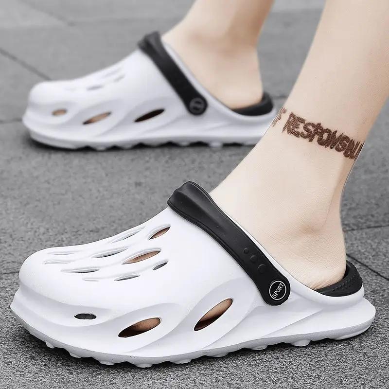 Fashion Beach Soft Hole Male Slipper Sabot Men's Shoe Eva Low Price Designer Luxury Fun Trend 2025 Y2k Fashion Summer Sale Clappers