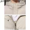 BITCED Minimalist Hooded Short Down-Filled Cotton Jacket Casual Puffer Jacket Lightweight Cotton Coat