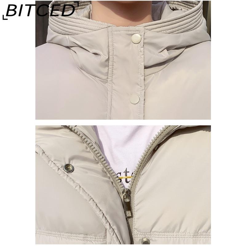 BITCED Minimalist Hooded Short Down-Filled Cotton Jacket Casual Puffer Jacket Lightweight Cotton Coat