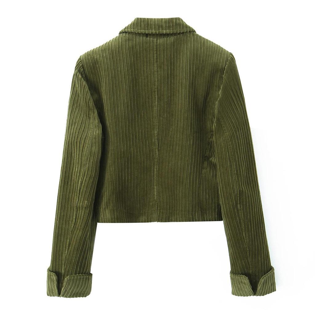 Chaqueta de pana con solapa para mujer Primavera 2025 - Versátil, Chic y Cómoda