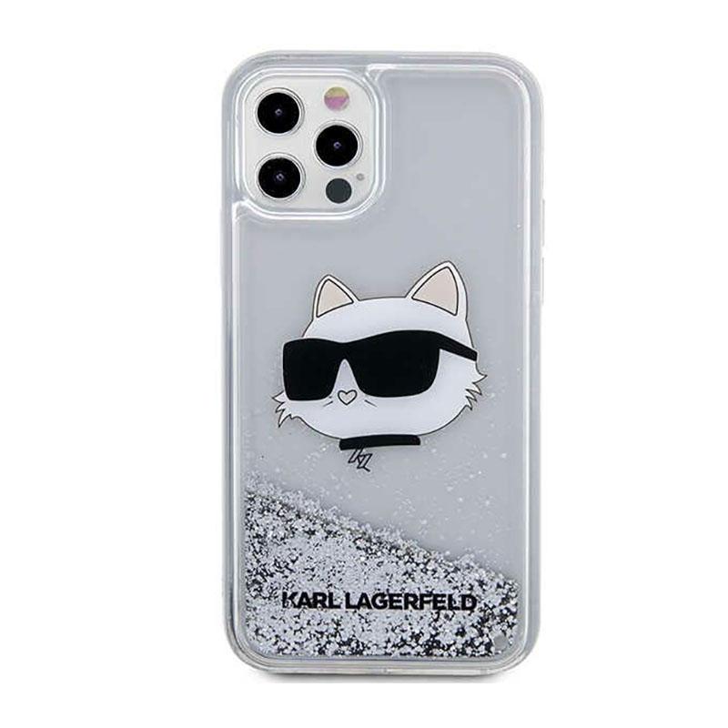 Karl Lagerfeld Liquid Glitter Nft Choupette Head - Etui Iphone 12 / Iphone 12 Pro (Srebrny)