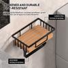 Wooden Toilet Paper Holder Bathroom Wall Mount WC Paper Phone Holder Shelf Storage Paper Towel Holder Accessories