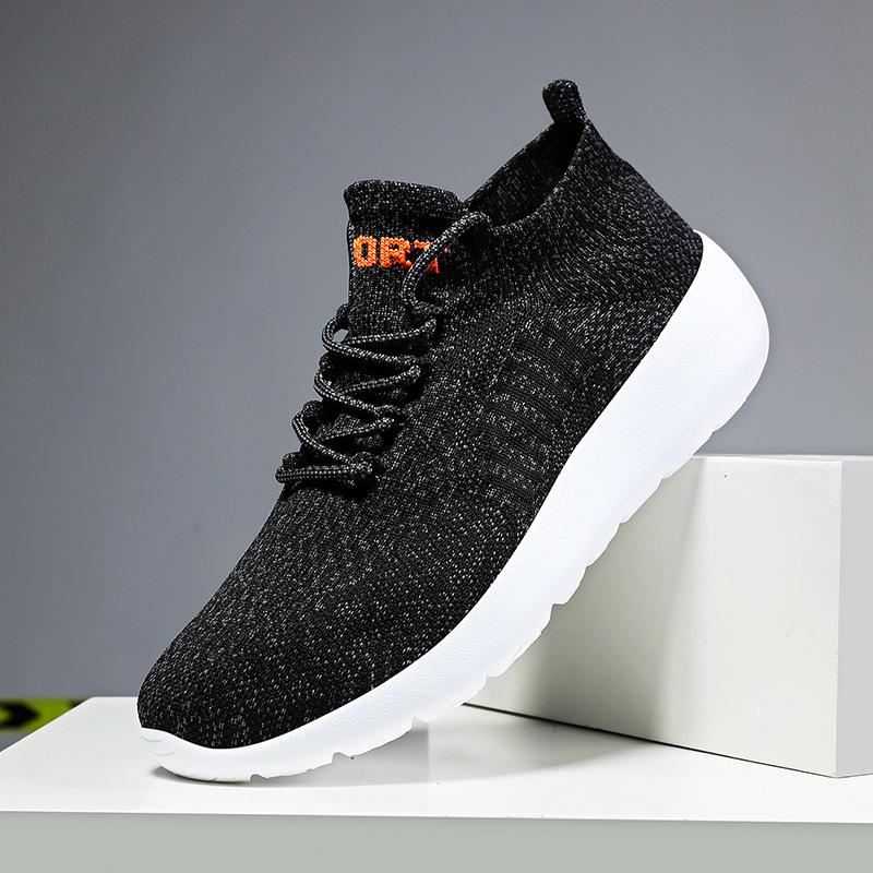 Summer women's shoes popcorn bottom fly-woven mesh breathable middle-aged and elderly sports running shoes one-pedal socks shoes